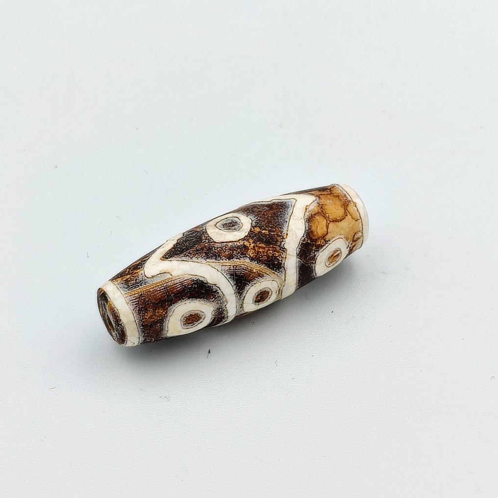 古缅甸，晚期Pyu国家 蚀刻的化石化棕榈木 佛眼珠宝护身符 - 40 mm  (没有保留价) #1.0