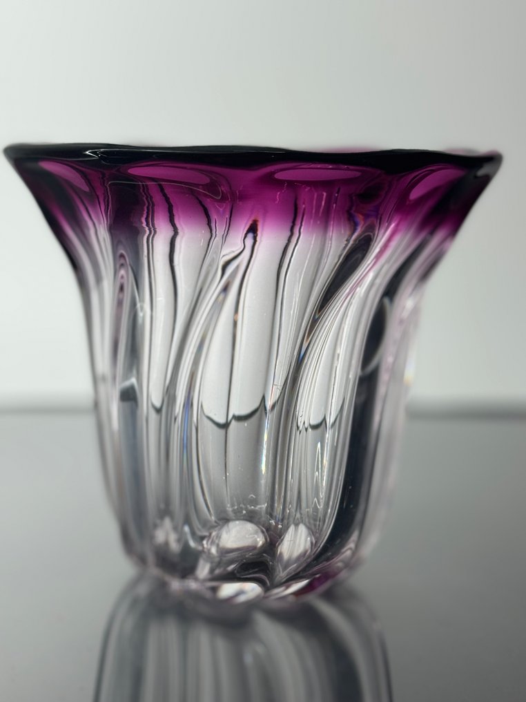 Val Saint Lambert - René Delvenne - 花瓶 - Vatel - 水晶 - 雕刻花瓶,VSL #1.0