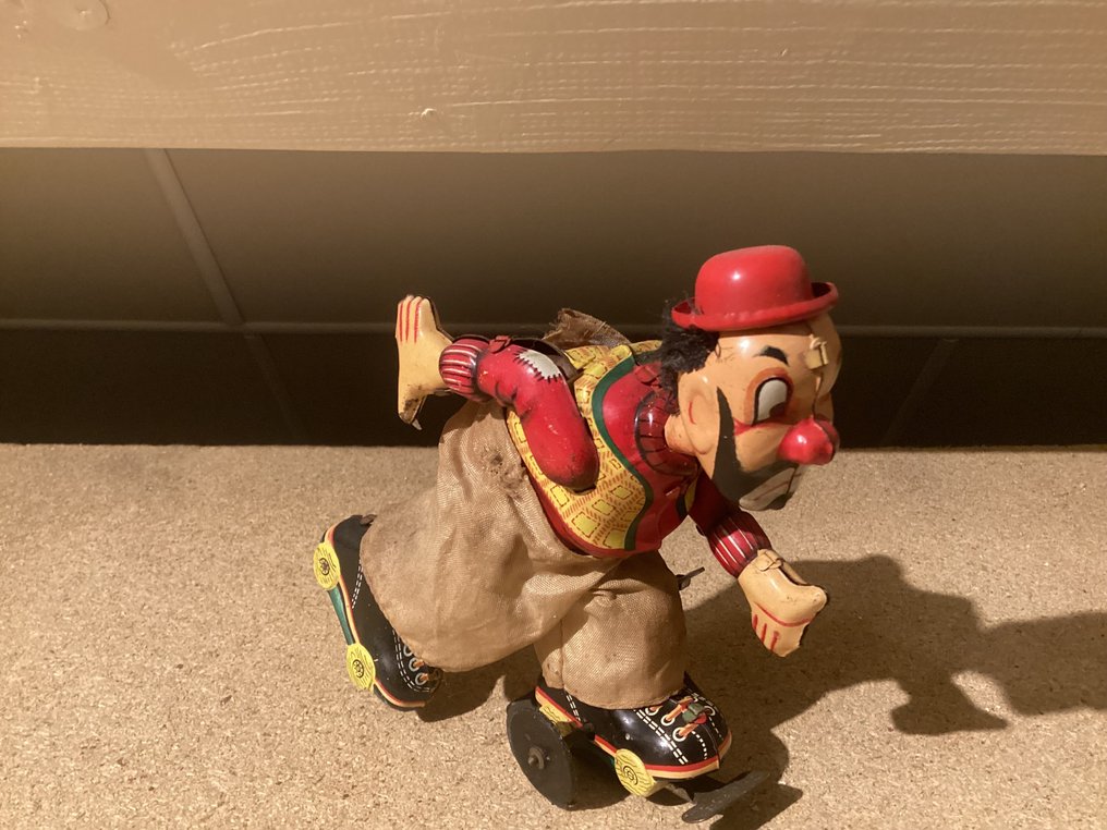 TPS - 轮滑小丑玩具，未包装 - 发条玩具 - 1950-1959 - 日本 #1.0