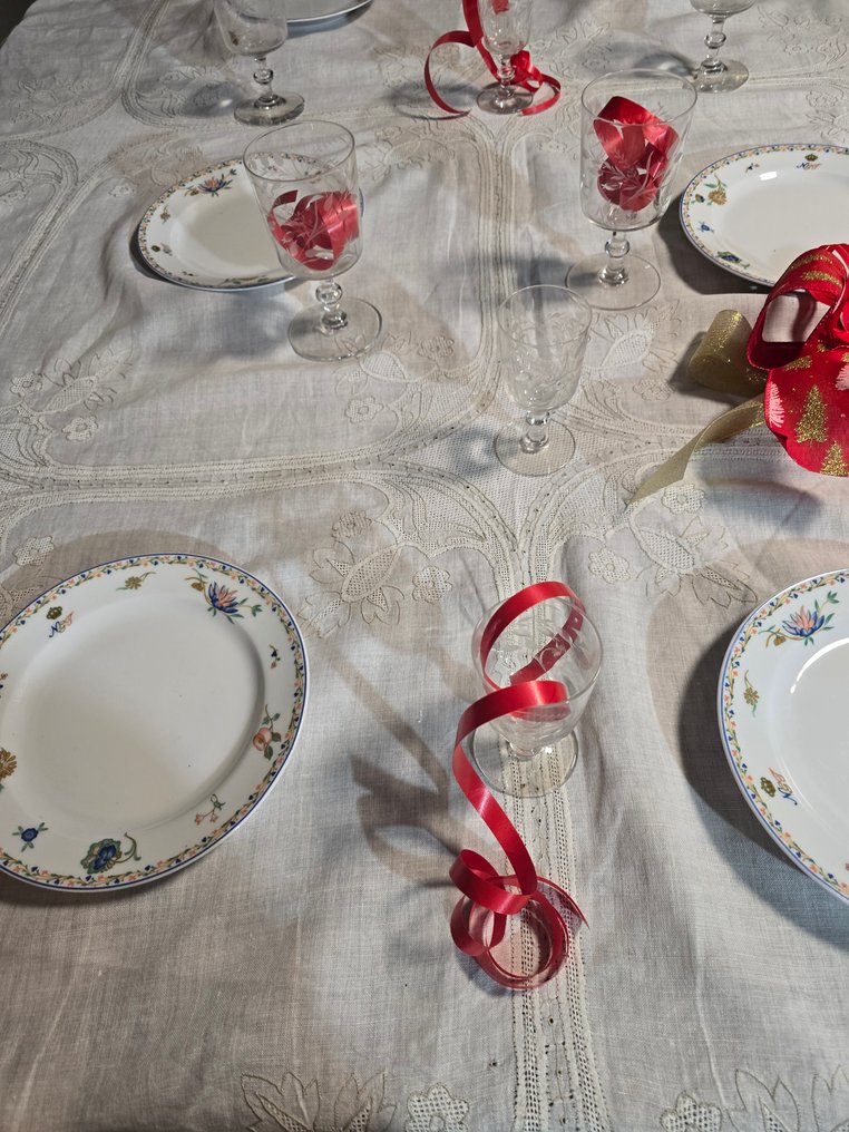 Duk  - 195 cm - 165 cm - Gamle broderier #1.0