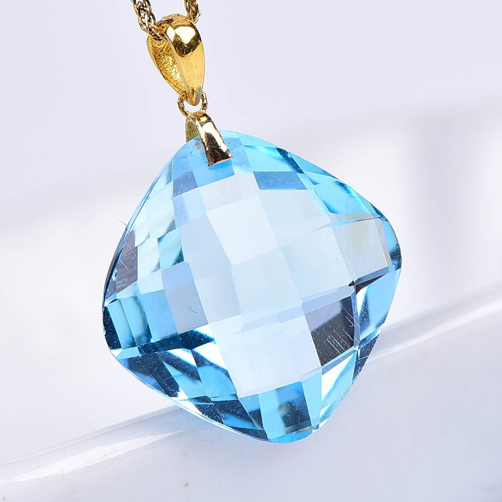 χωρίς τιμή ασφαλείας - Κολιέ με μενταγιόν - 18 καράτια Κίτρινο χρυσό Τοπάζιο - ALGT Πιστοποιημένο #3.2