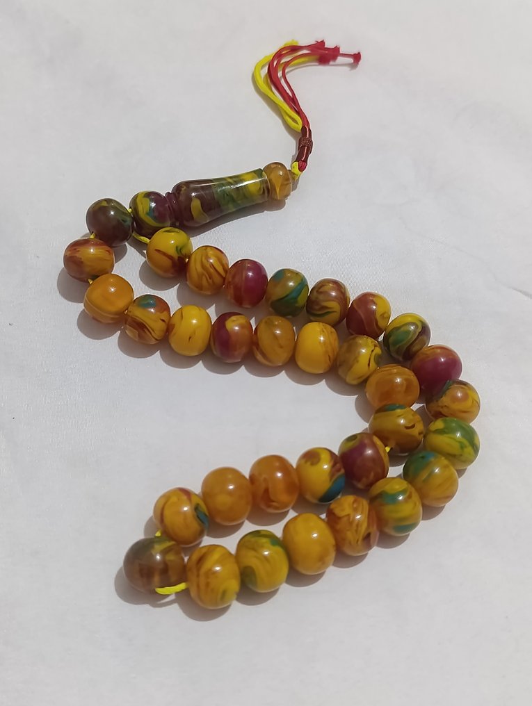  Ροζάριο - Κεχριμπάρι - 1970-1980 - Σπάνια Κομποσκοίνια Προσευχής  #3.2