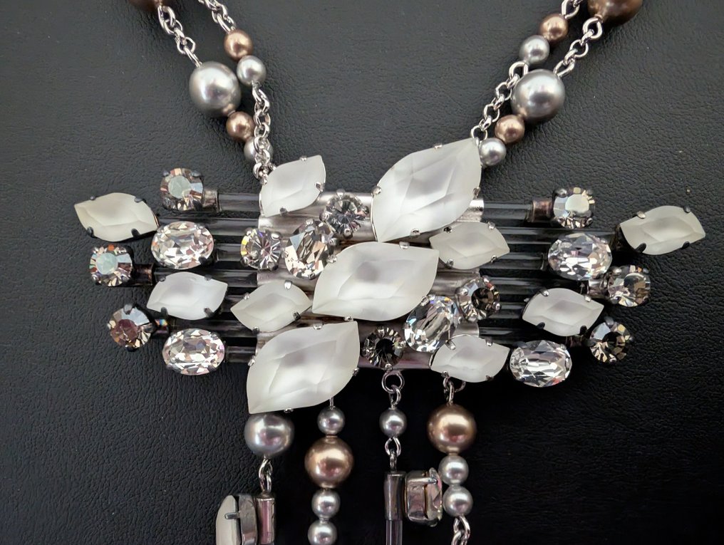 雕像, Daniel Swarovski - groot collier - 28 cm - 金屬, 镀铑 #2.1