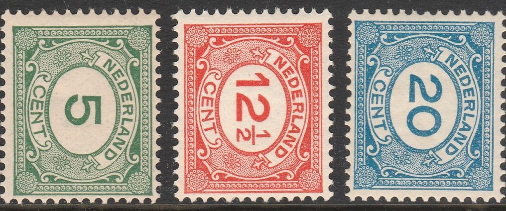 Netherlands 1921 - Number type 'Vürtheim' - NVPH 107/109 #1.0