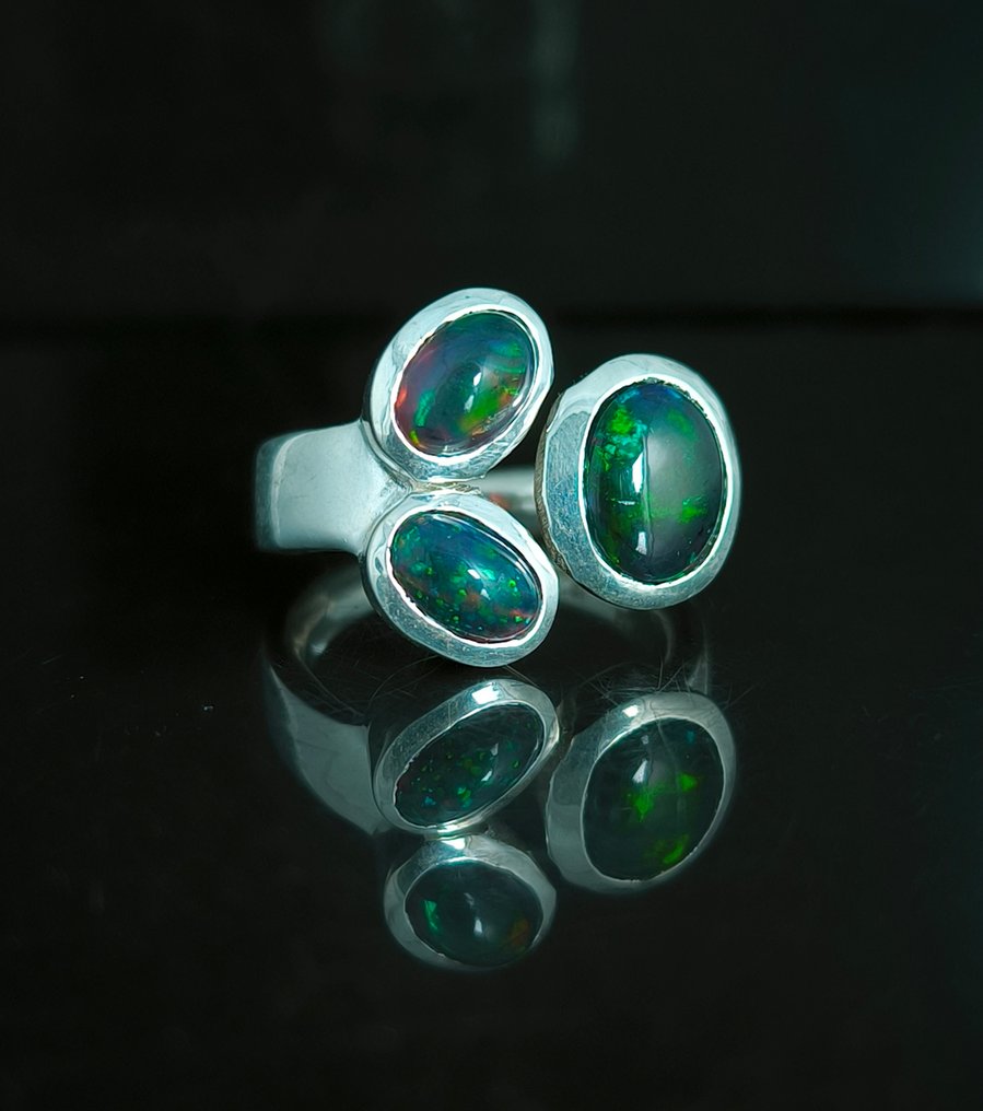 Senza prezzo di riserva - Anello Argento -  4.80ct. tw. Opale - Australiano #1.0