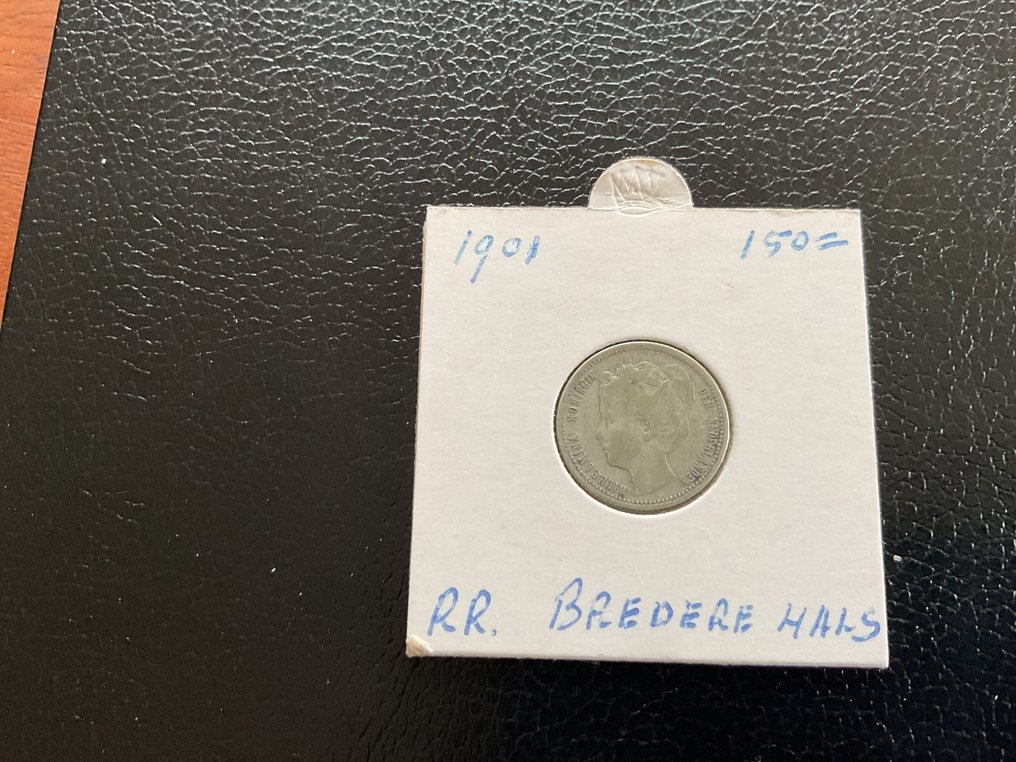 荷蘭. Wilhelmina. 25 Cents 1901, 2 stuks  (沒有保留價) #1.0