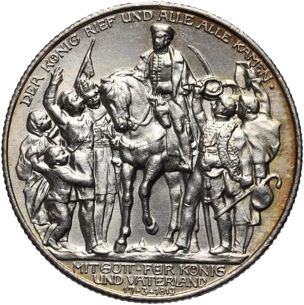 Allemagne, Empire Wilhelm II. 2 Silver Mark 1913 Declaration of war against Napoleon - high state of preservation, UNC (Sans prix de réserve) #1.0