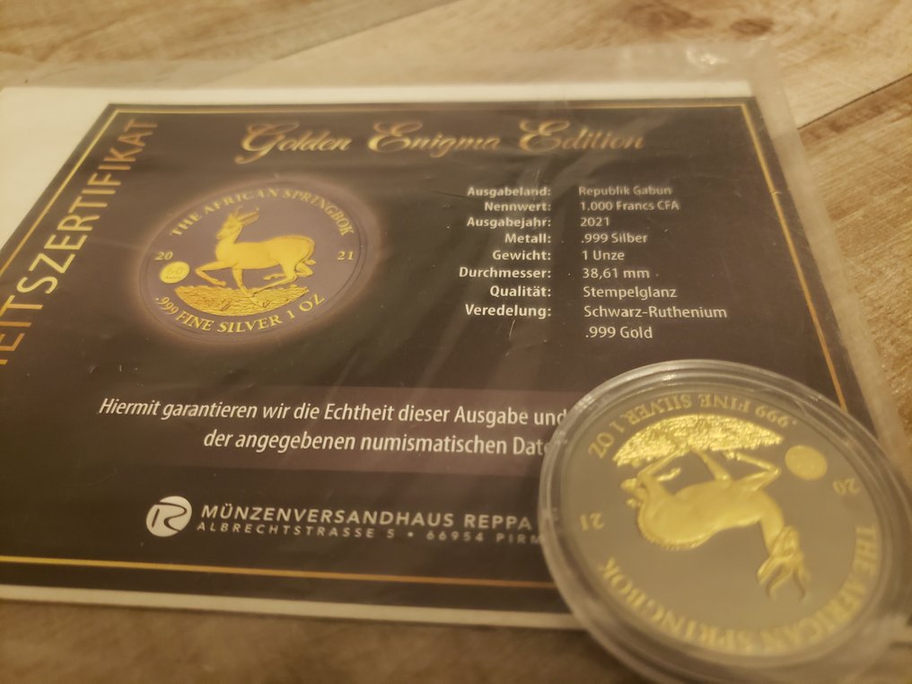 Afrique du Sud. Krugerrand 2021, 1 Oz .999 (Sans prix de réserve) #2.1