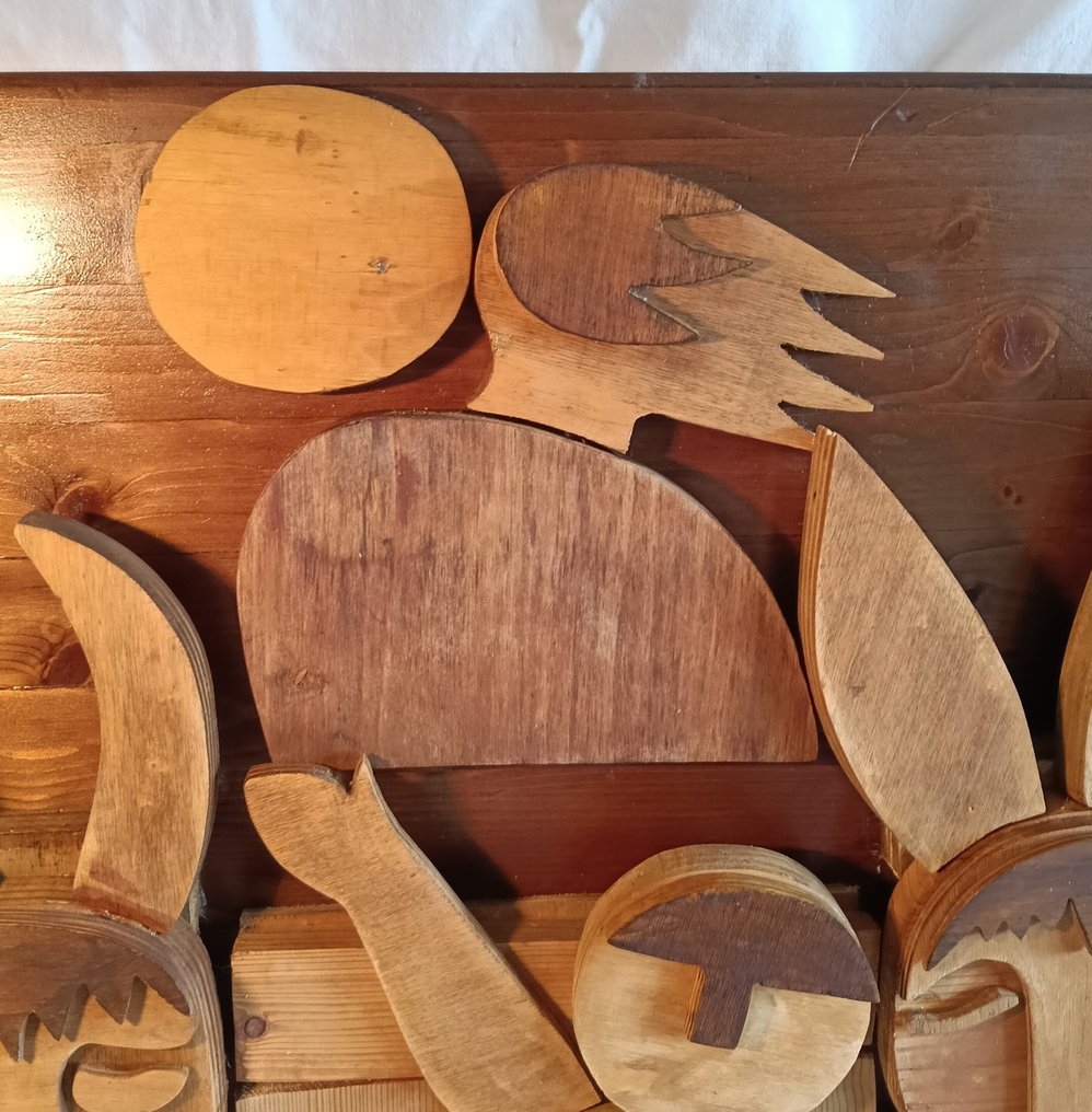 浮雕, Nativita' - 59 cm - 軟木, 硬木 - 1980 #4.3