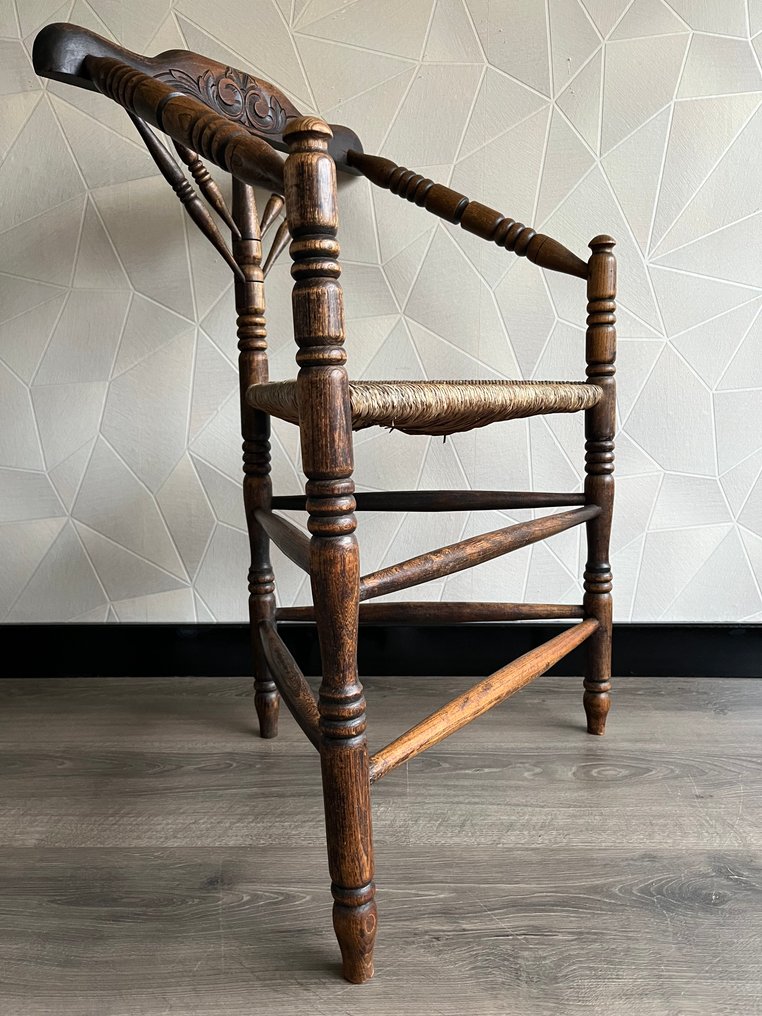 Stol - Egetræ - Riet - Hoekstoeltje #4.3