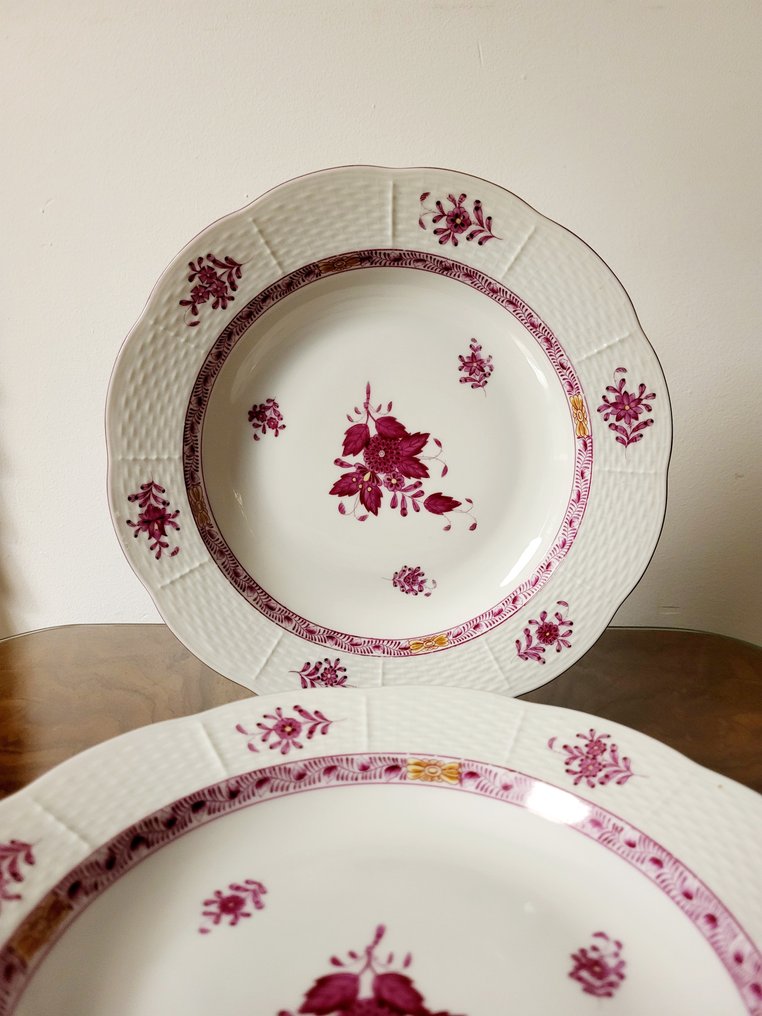 Herend - Plate (4) - bloemenmotief - Porcelain - Apponyi patron #3.2