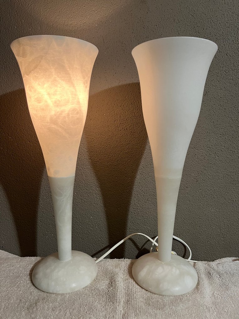 A. Pegasam - Lampe (2) - Alabaster - A. Pegasam Alabaster lampe #3.2