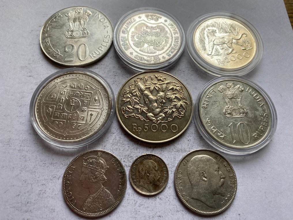 Indonezia, Regatul Unit. Collection of silver coins #1.0