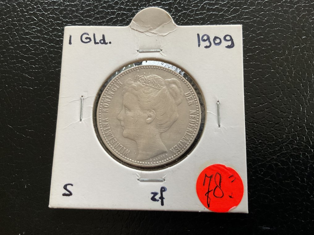 Nederland. Wilhelmina. 1 Gulden 1909 (Zonder minimumprijs) #1.0