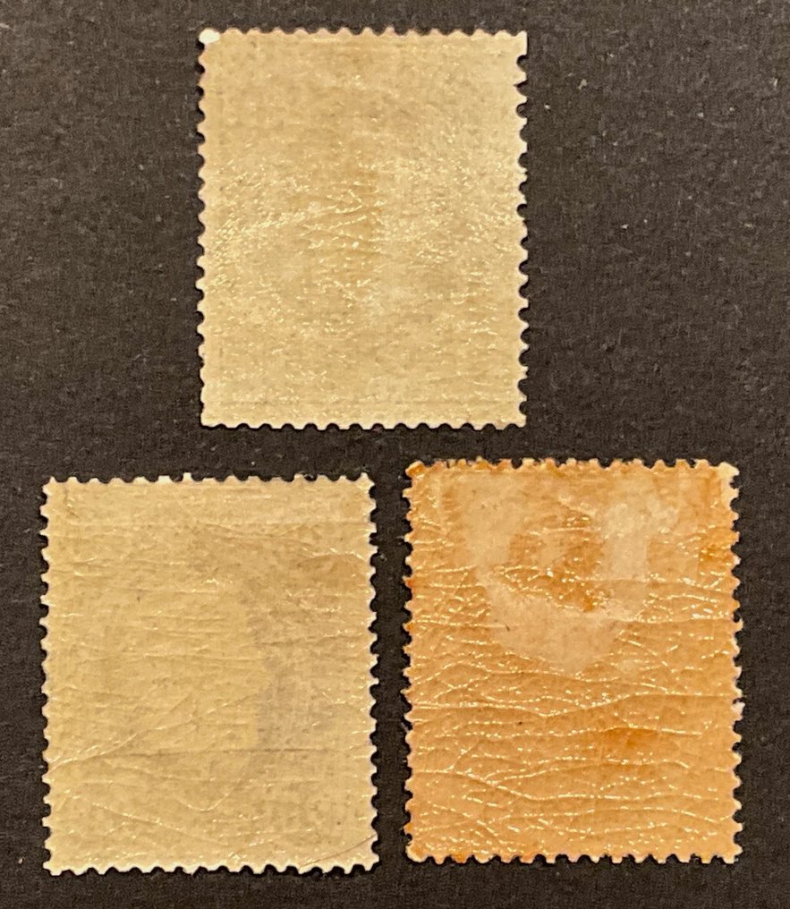 Belgien 1869/1883 - Leopold II Ausgabe 1869 - 10c Grün, 20c Blau, 25c Bisteroliv - OBP 30/32 #2.1