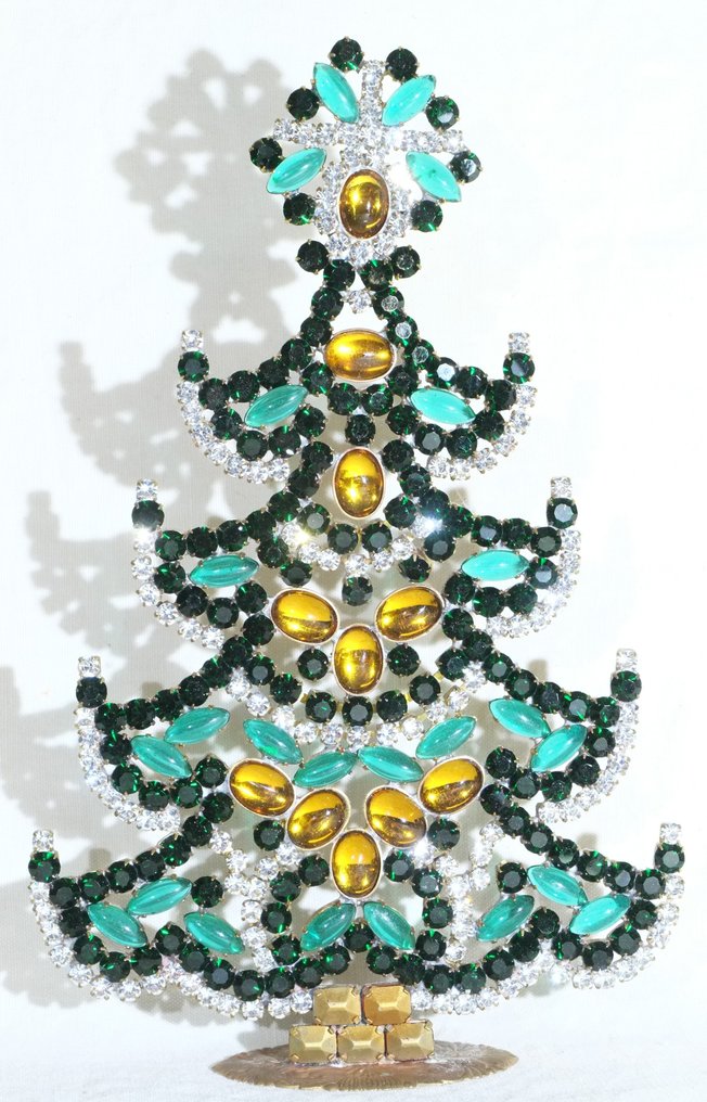 圣诞小雕像装饰品 - 镀金黄铜 - Cristalli Swarovki #3.2