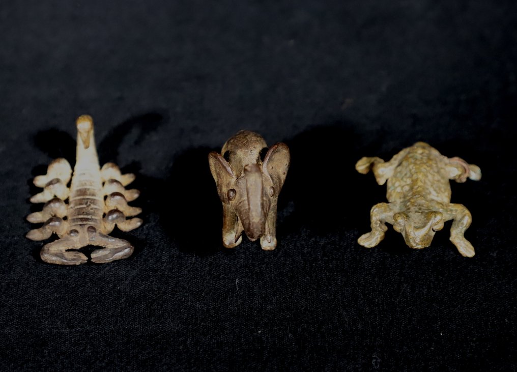 Figure - 3 Figurative Animal Bronze Goldweights - Côte d’Ivoire  (No reserve price) #1.0