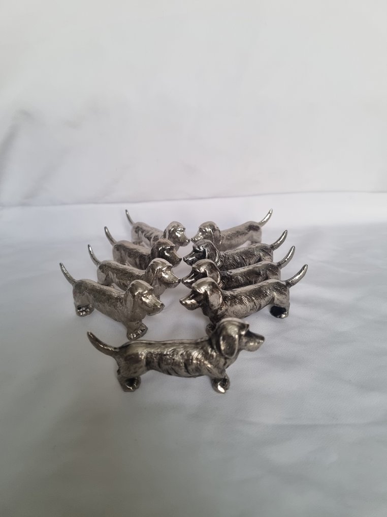 Stojak na noże (9) - chien teckels - srebro metaliczne - Psy teckle #1.0