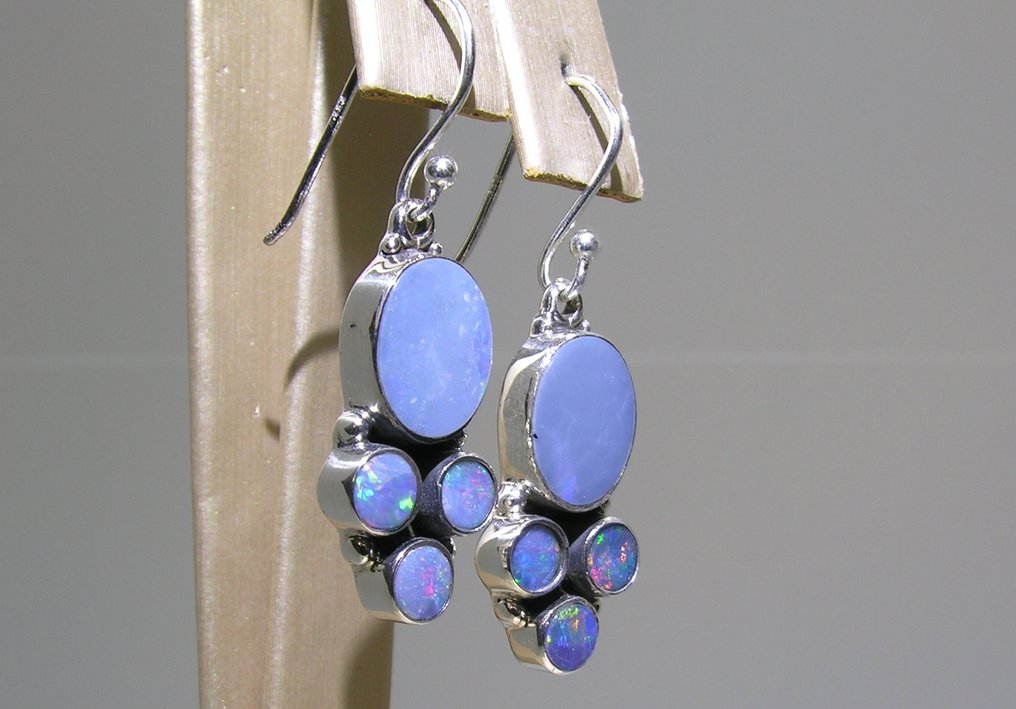 Opale Orecchini - Altezza: 35 mm - Larghezza: 11 mm- 4.84 g - (2) #3.2