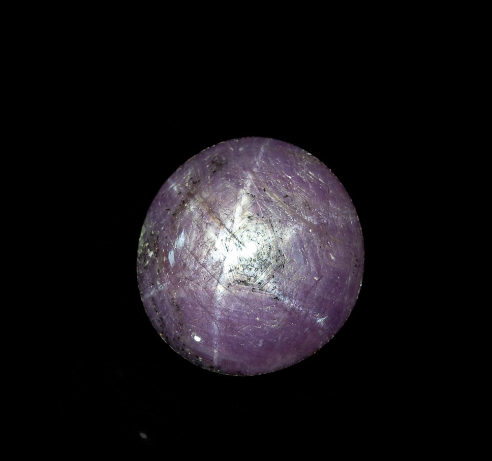 Cabochon di star ruby con asterismo - 6 raggi - 20 mm, 48 carati, naturale - Sud India Cabochon- 9.6 g - (1) #1.0