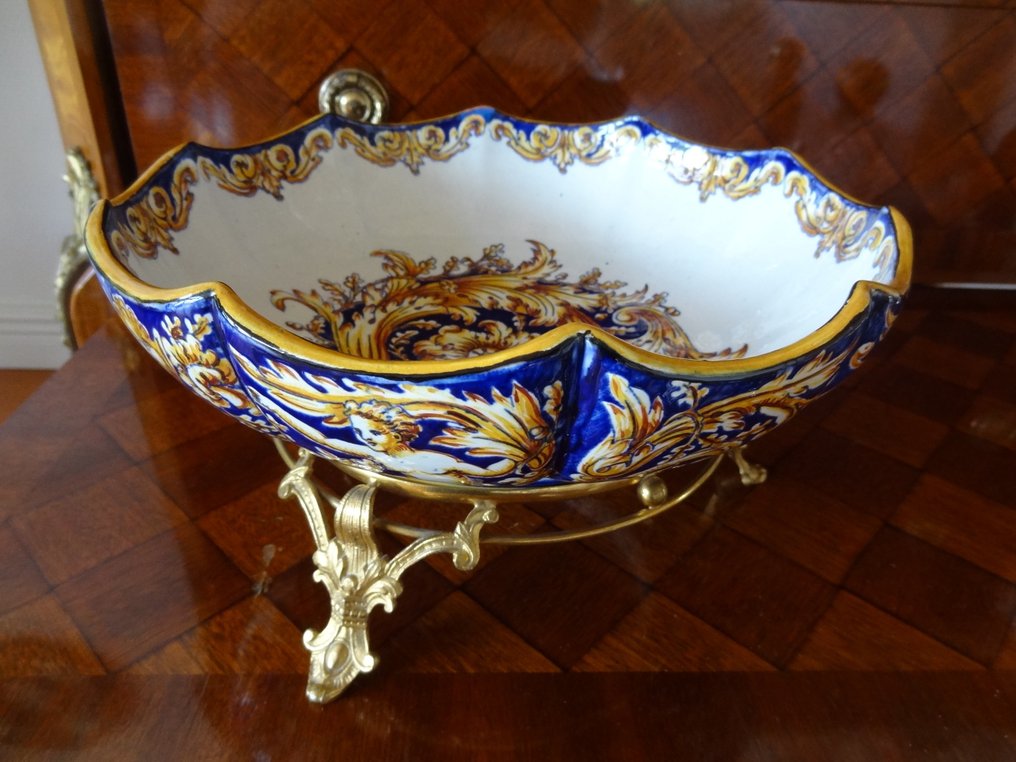 Gien - Μπολ - Faience - Schale Ormolu Montierung #1.0