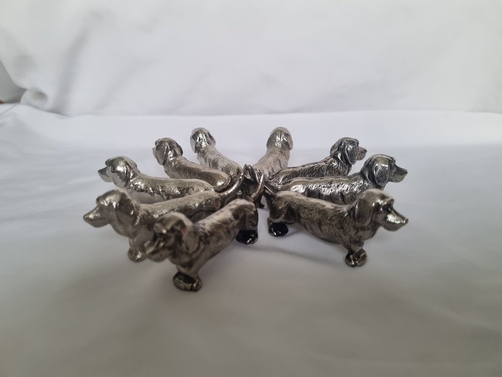 Stojak na noże (9) - chien teckels - srebro metaliczne - Psy teckle #3.2