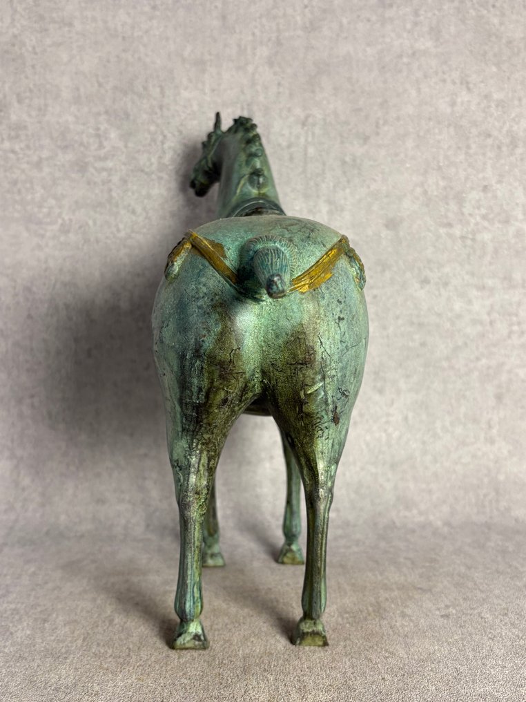 Duży posąg, koń w stylu Tang, 32 cm / 4 kg - Brązowy - Chiny - Late 20th century #4.3