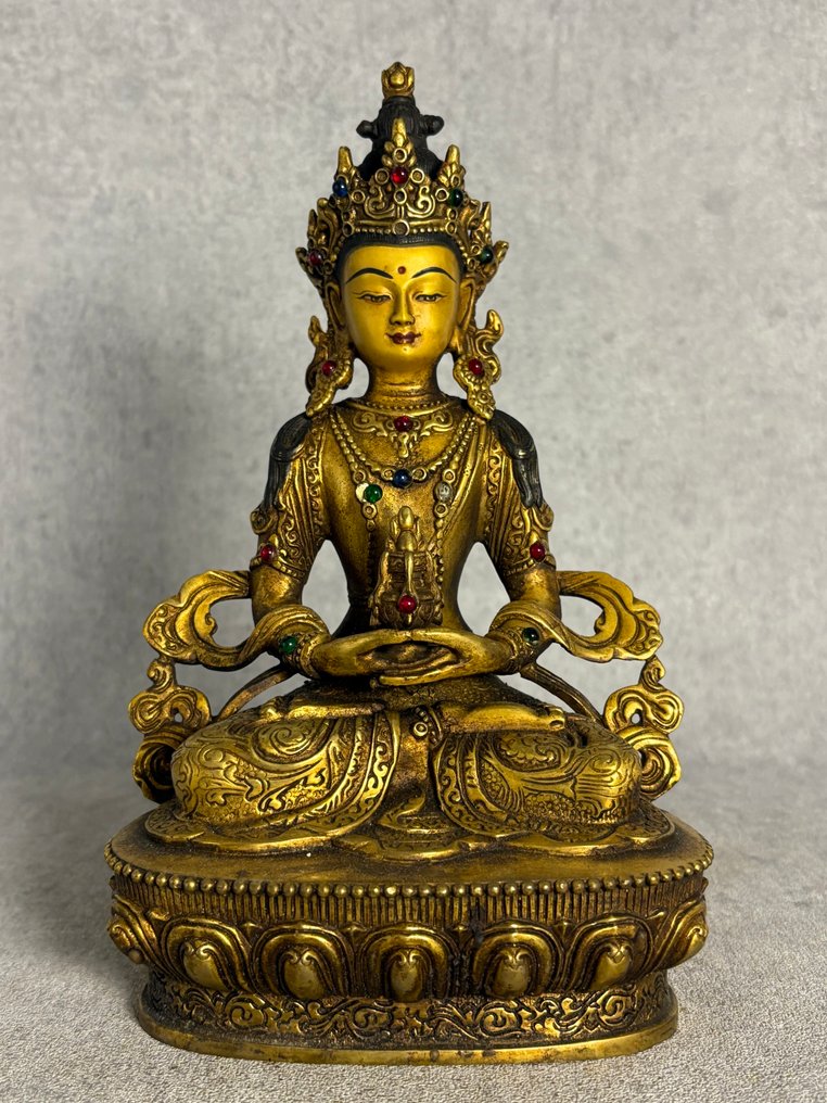 阿弥陀悦 - 黄铜色 - 尼泊尔 - Late 20th century #2.1