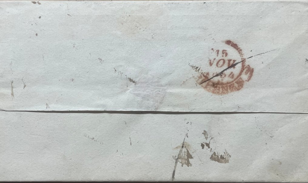 Anciens états italiens - Toscane 1854 - Ancien grand-duché de Toscane, lettre avec deux crazie de Fucecchio à Florence. - Sassone n. 5 #2.1