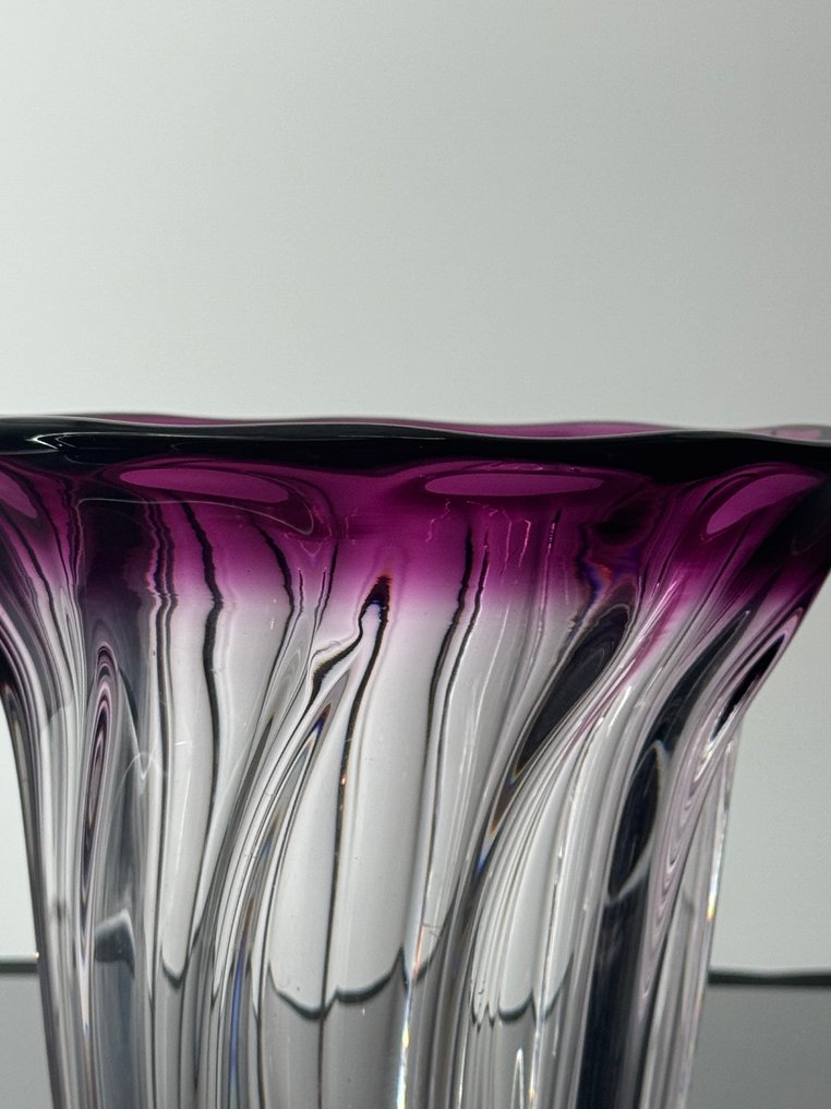 Val Saint Lambert - René Delvenne - 花瓶 - Vatel - 水晶 - 雕刻花瓶,VSL #2.1