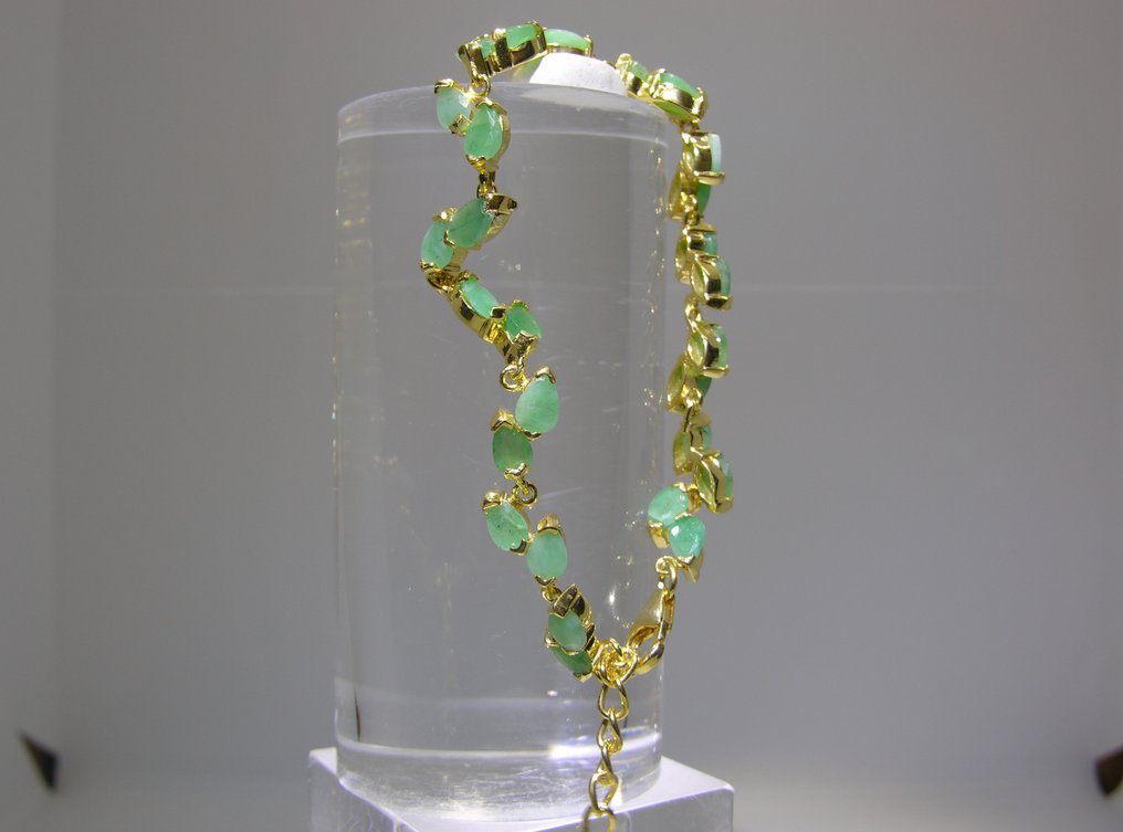 Smaragd karkötő - Magasság: 23 cm - Szélesség: 8 mm- 10.93 g - (1) #2.1