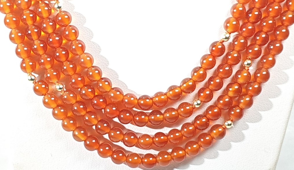 Cornalina NATURAL - ERSTKLASSIGE QUALITÄT - Eliminieren Sie körperliche und geistige Erschöpfung - - Halskette #1.0