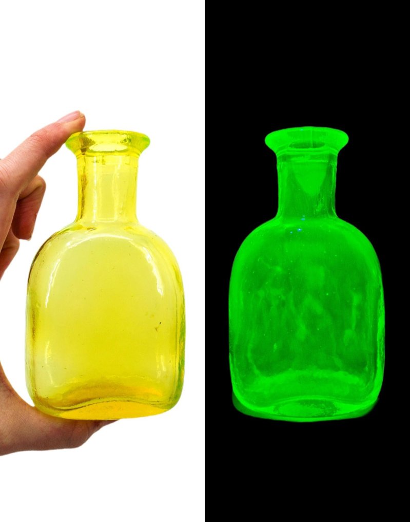 Flacon d'apothicaire XlX ème en verre uranifère - Kosmetiikkapullo - Uraanilasi #1.0