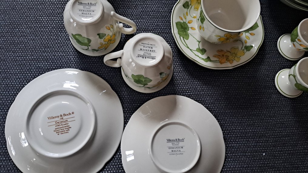 德国唯宝 - 咖啡及茶水用具 (16) - Geranium - Vitro-Porzellan - 非常好的状态 #4.3