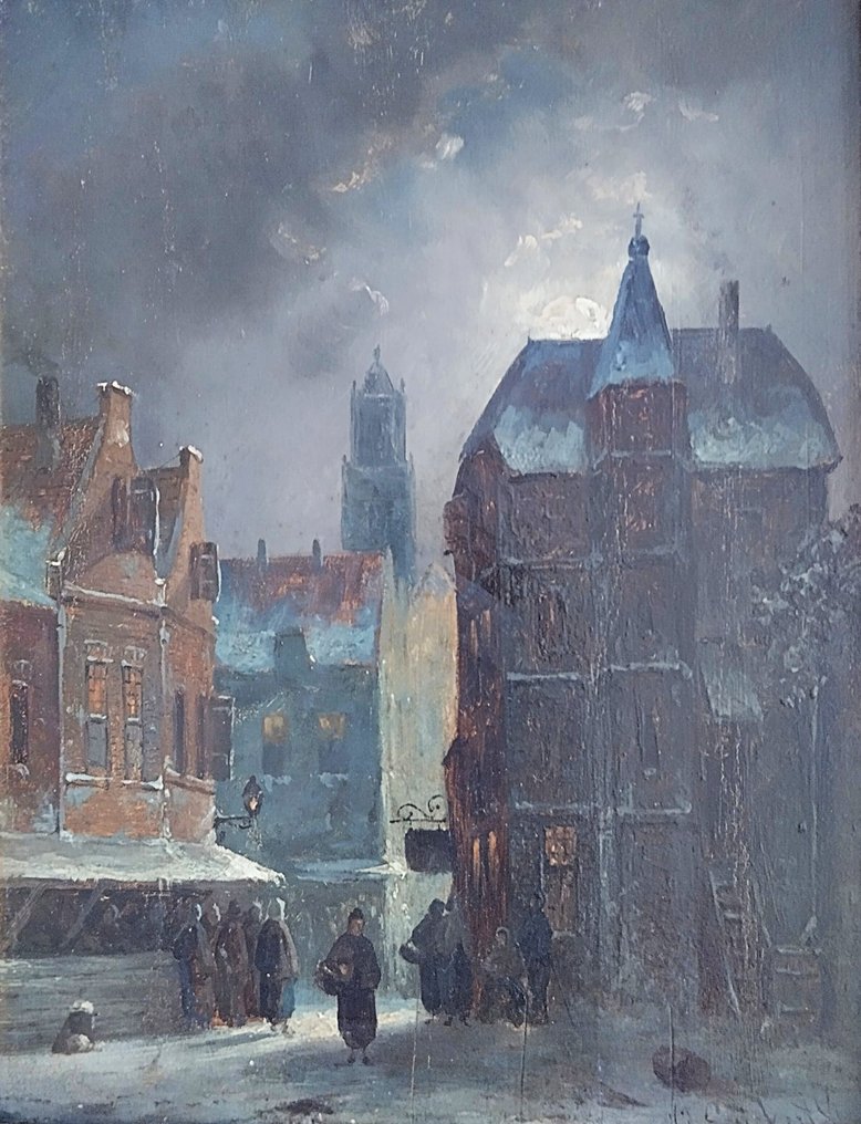 Charles Leickert (1816-1907) - Une ville la nuit #1.0