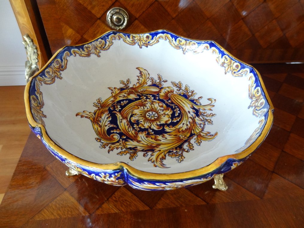 Gien - Μπολ - Faience - Schale Ormolu Montierung #1.0