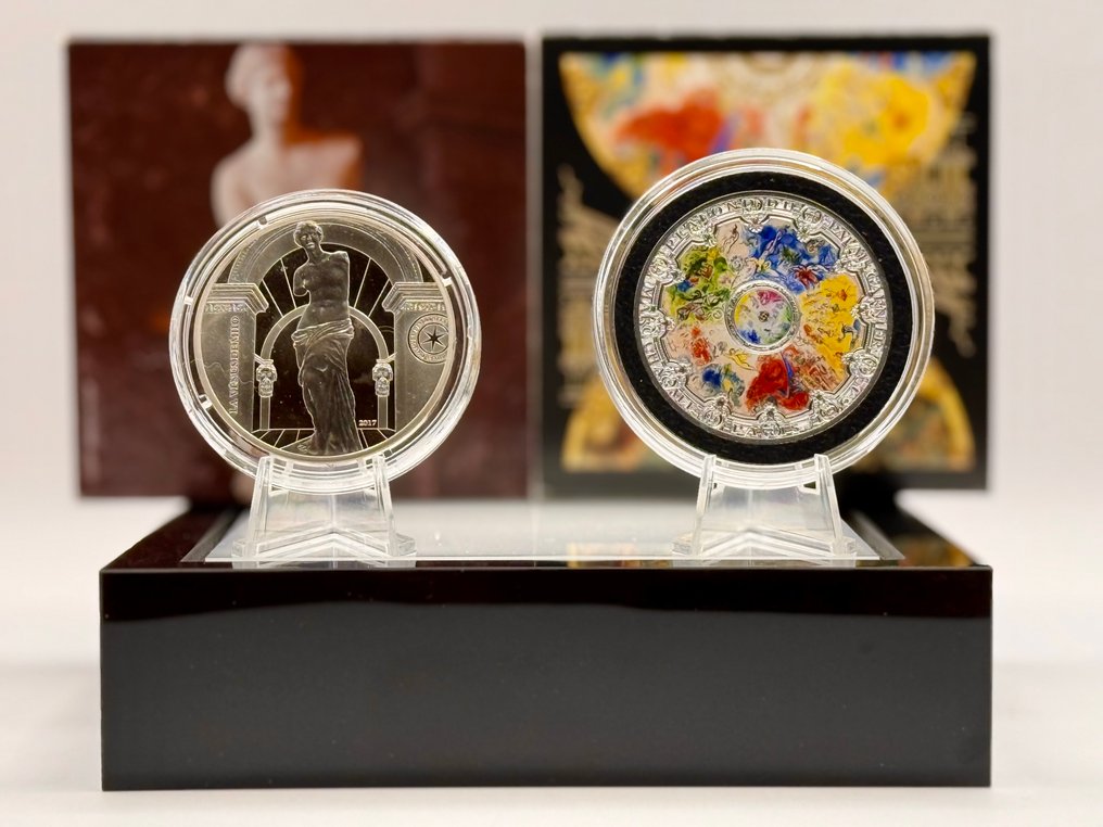 France. 10 Euro 2017/2025 "Venus de Milo" + "Plafonds du Palais Garnier" (2 monnaies) Proof #1.0