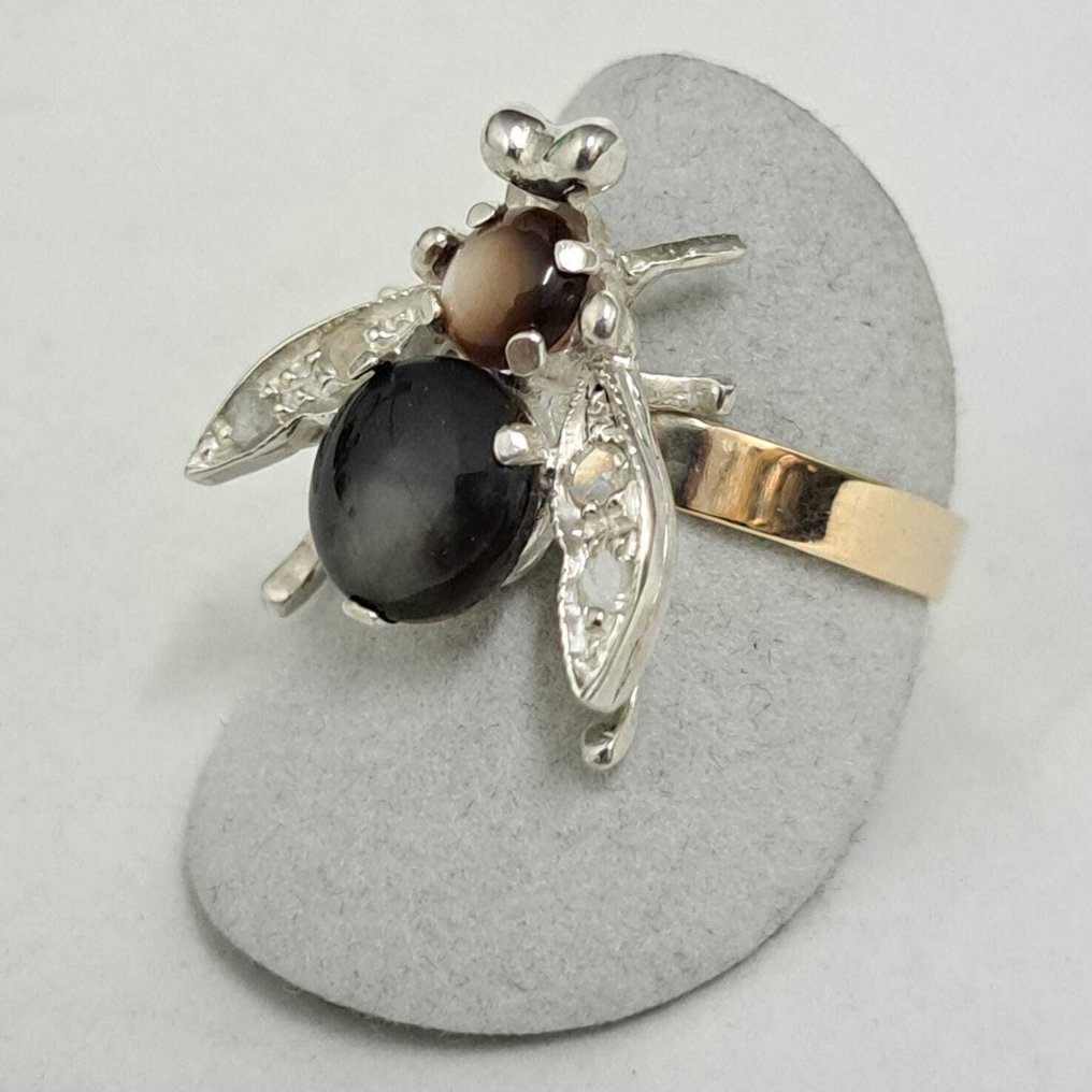 沒有保留價 - 戒指 - 9 節 黃金, 銀 - 1.18ct. tw. 鉆石 (天然) - Oro9kt argento925 钻石 #1.0