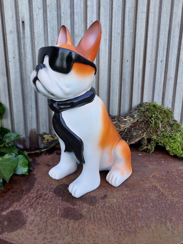 Statue, French bulldog sitting in color - 40 cm - polyresin #2.1