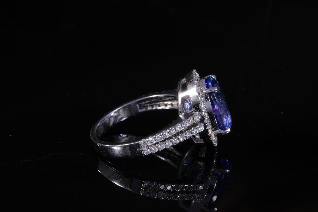 Gyűrű - 18 kt. Fehér arany - 4.03ct. tw. Tanzanit - Gyémánt #3.2