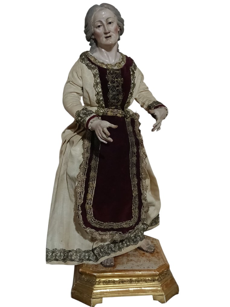 Alta SCUOLA Napoletana del 700 - Αγαλματίδιο - Πήλινο, Κρύσταλλο, Μετάξι, σταμάτα #1.0