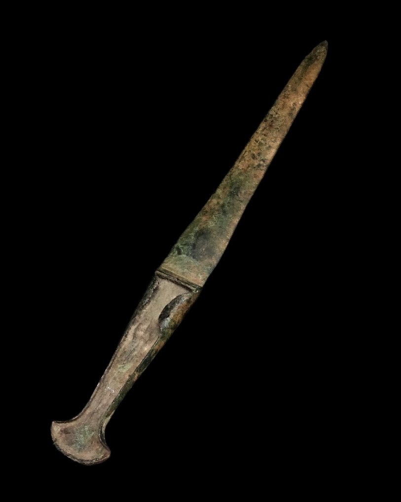 Δυτικά Ασιατικά Ξίφος ή μεγάλο μαχαίρι από μπρούντζο με λαβή σερβιρισμένη με ενθέσεις - Εξετασμένη από τον Laurent #4.3