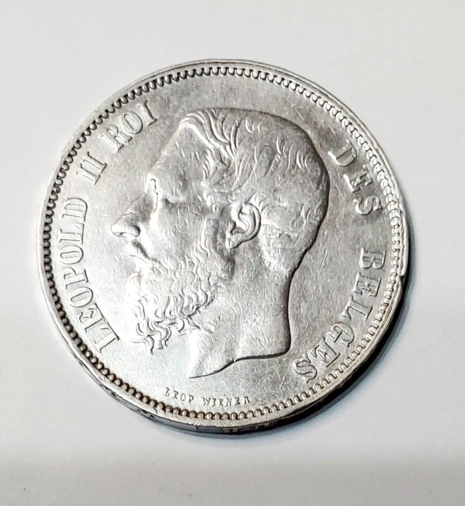 Βέλγιο. Leopold II. 5 Francs 1868 (χωρίς τιμή ασφαλείας) #1.0