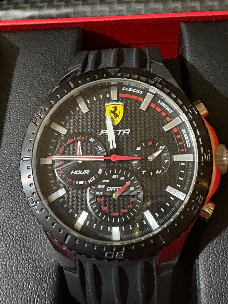 Ferrari-ur, cronograf, sort urskive, quartz - Ferrari - AL quarzo - 2024 #2.1