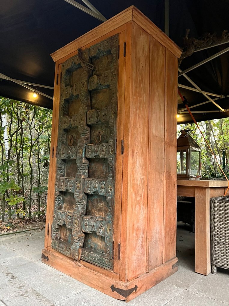 原装Almirah衣柜配有古老的印度门 - 木 - 印度 - 20世紀初 #1.0