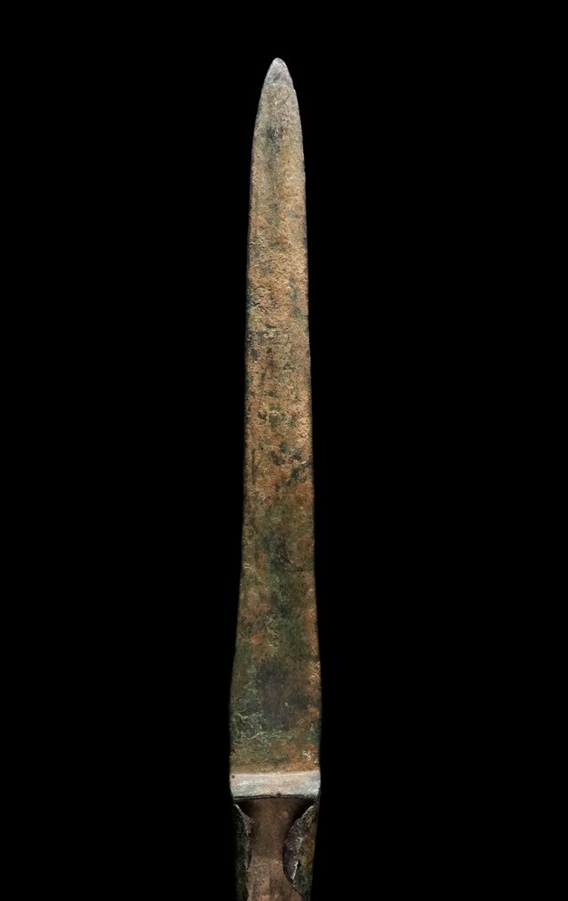 Δυτικά Ασιατικά Ξίφος ή μεγάλο μαχαίρι από μπρούντζο με λαβή σερβιρισμένη με ενθέσεις - Εξετασμένη από τον Laurent #3.2