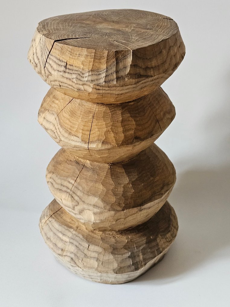 casaro - casarott - Hocker - x1 - Eiche - Hocker-Sitz in antiker mediterraner Eiche, handgeschnitzt. #1.0