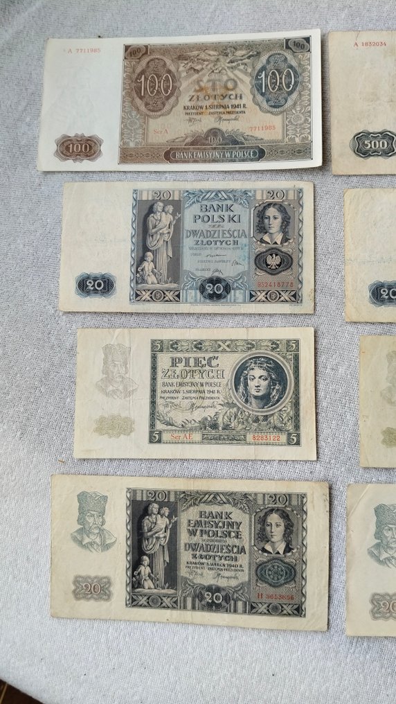 Polonia. - 12 banknotes - various dates (Senza prezzo di riserva) #1.0