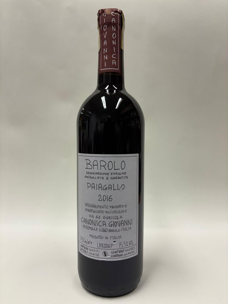 2016 Giovanni Canonica, Paiagallo - 巴罗洛 - 1 Bottle (0.75L) #1.0