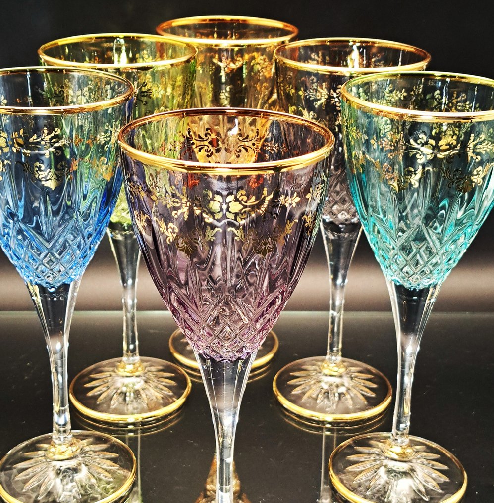 Artemisia - Ποτήρι κρασιού (6) - Κρύσταλλο, χρυσό 24 καρατίων - I Merletti #1.0